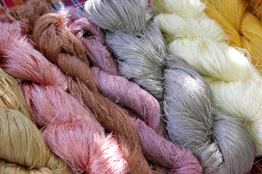 silk yarns in soft pastel colours