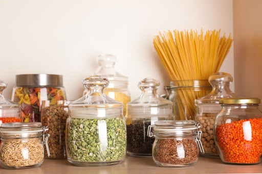 dried food in sealed containers