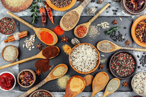 mixed spices and grains