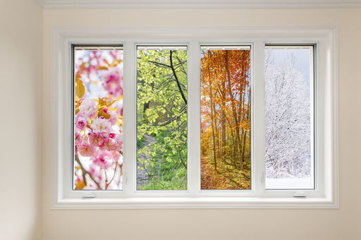 the four seasons viewed through a window
