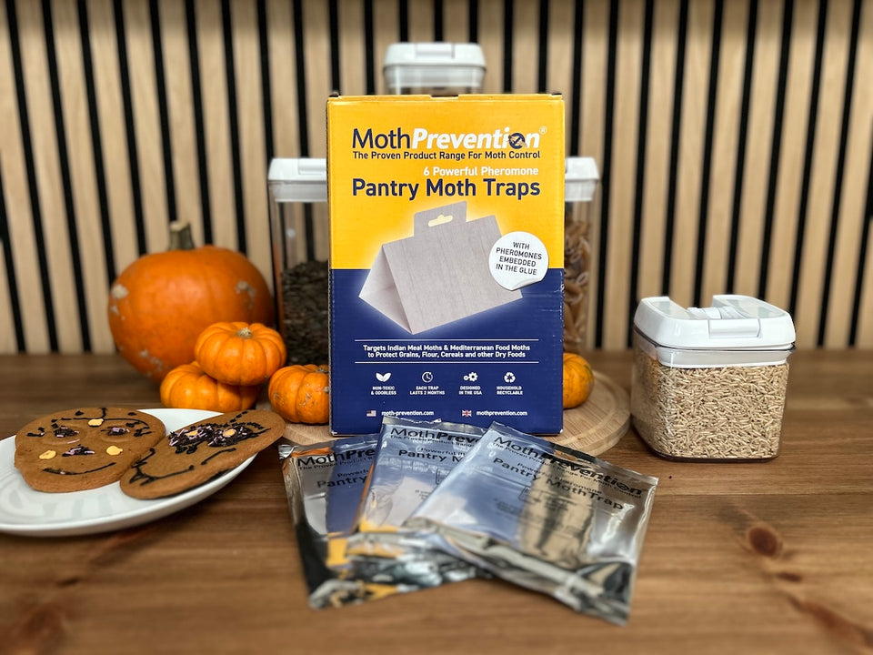 break the breeding cycle by using MothPrevention Pantry Moth Traps