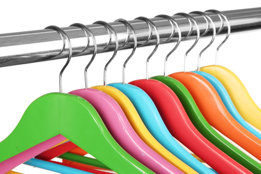 brightly colored hangers