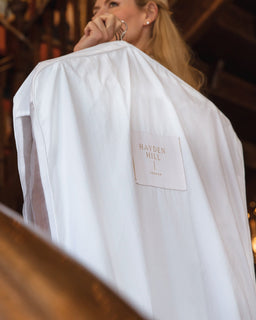 Long Organic Cotton Hanging Bag in White