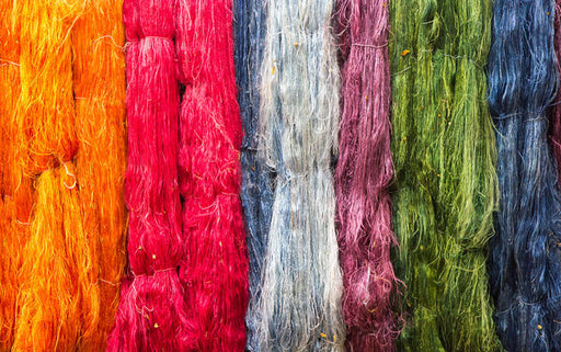raw silk threads dyed in beautiful colours