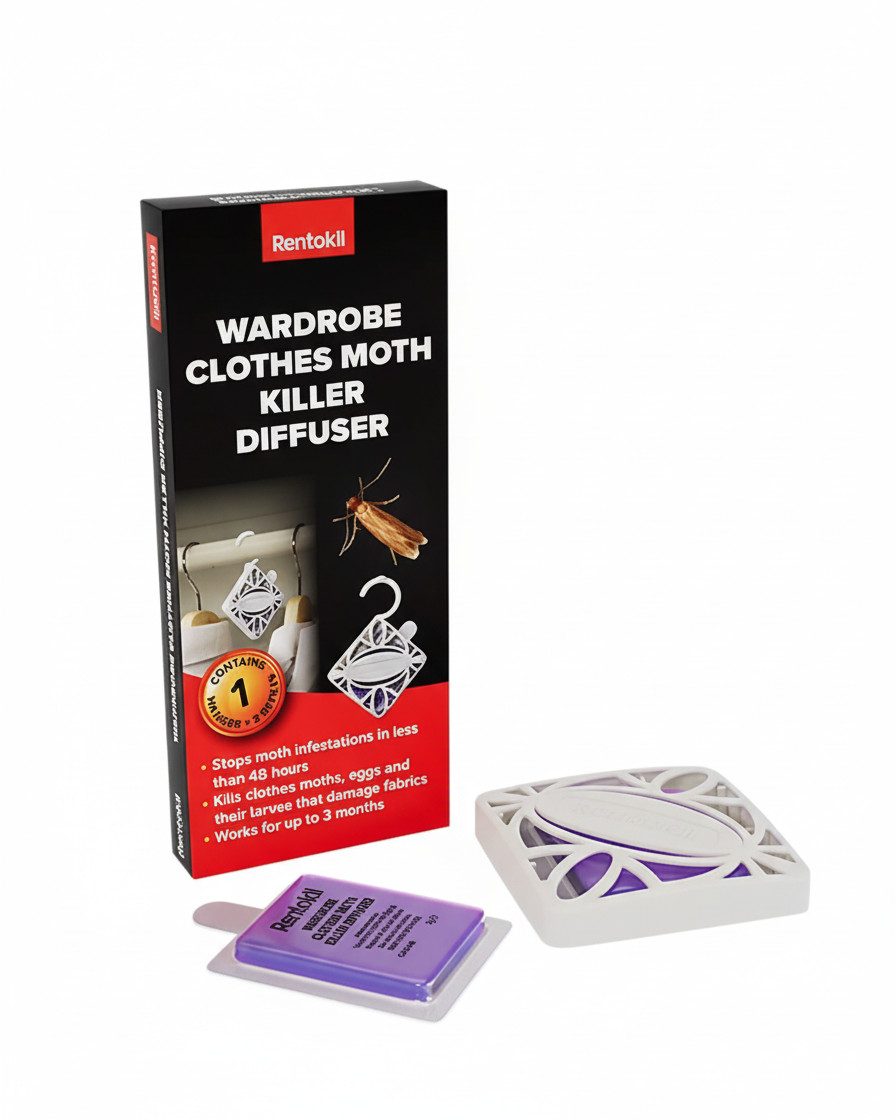 Rentokill Clothes Moth Killer Diffuser - 1 Hanging Tag & 2 Refills